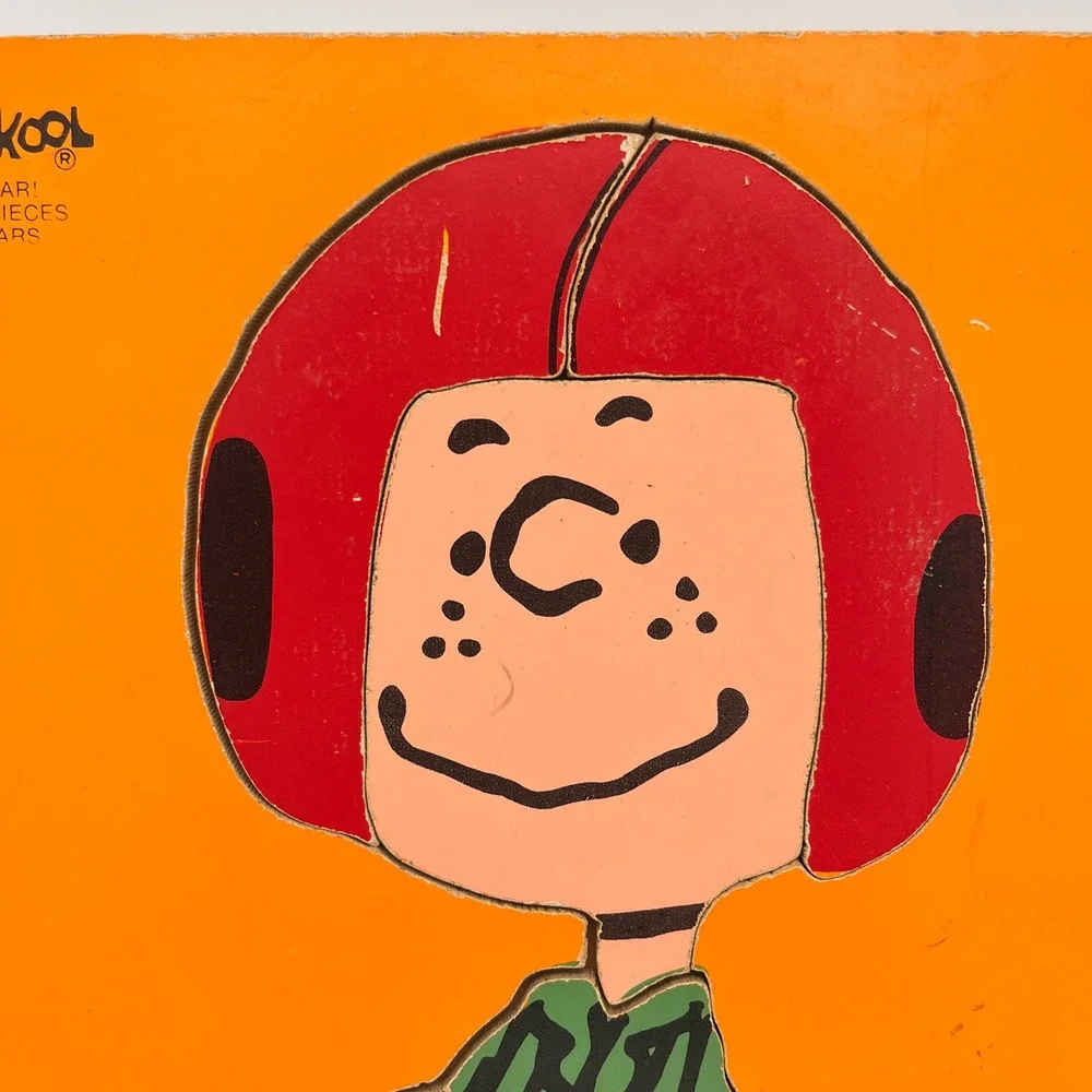 Vintage Playskool Peanuts Peppermint Patty Wood Tray Puzzle 1966 Schulz 230-9